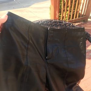 Black leather slacks